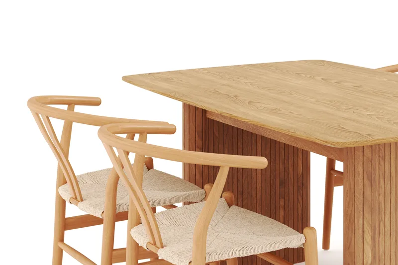 LELINA Matgrupp 140 cm med 4 Dastoori Matstol - Möbler - Matplats - Matgrupp & matbord med stolar