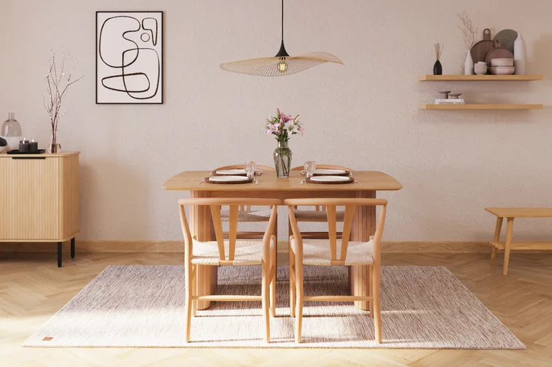 LELINA Matgrupp 140 cm med 4 Dastoori Matstol - Möbler - Matplats - Matgrupp & matbord med stolar