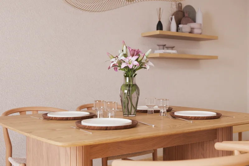 LELINA Matgrupp 140 cm med 4 Dastoori Matstol - Möbler - Matplats - Matgrupp & matbord med stolar