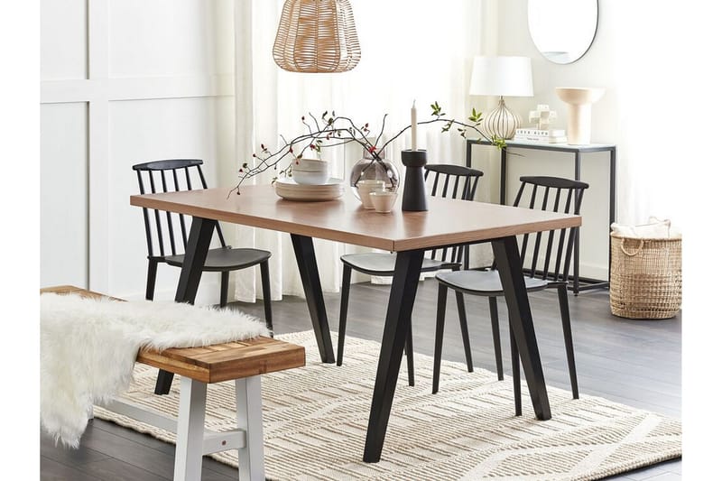 Lenister Matbord 90x150 cm - Ljusbrun/Svart - Möbler - Matplats - Matbord & köksbord
