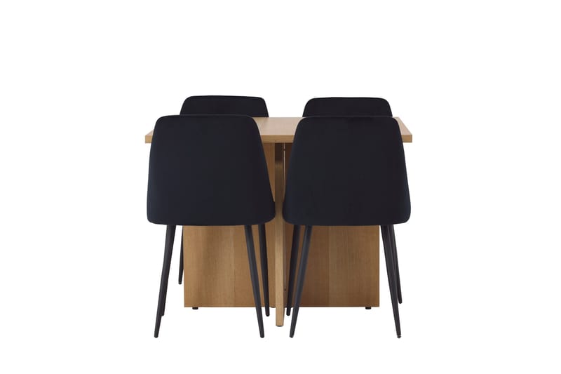 Leo Matgrupp 100 cm Rektangulär med 4 Night stolar, Svart