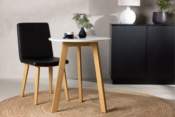 Leonora Litet Runt Matbord 65 cm med Trä- och Ekutseende - Vit - Möbler - Matplats - Matbord & köksbord