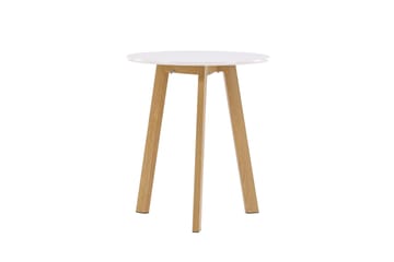 Leonora Litet Runt Matbord 65 cm med Trä- och Ekutseende - Vit - Möbler - Matplats - Matbord & köksbord