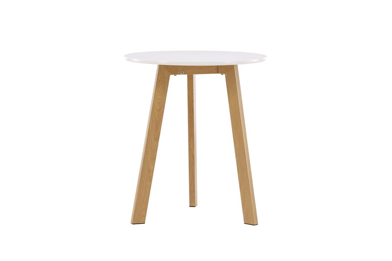 Leonora Litet Runt Matbord 65 cm med Trä- och Ekutseende - Vit - Möbler - Matplats - Matbord & köksbord