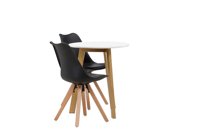 Leonora Matgrupp 65 cm Rund med 2 Zeno stolar - Svart - Möbler - Matplats - Matgrupp & matbord med stolar