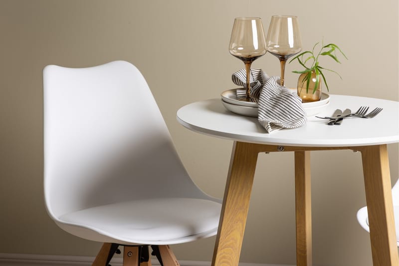 Leonora Matgrupp  65 cm Rund med 2 Zeno stolar - Vit - Möbler - Matplats - Matgrupp & matbord med stolar