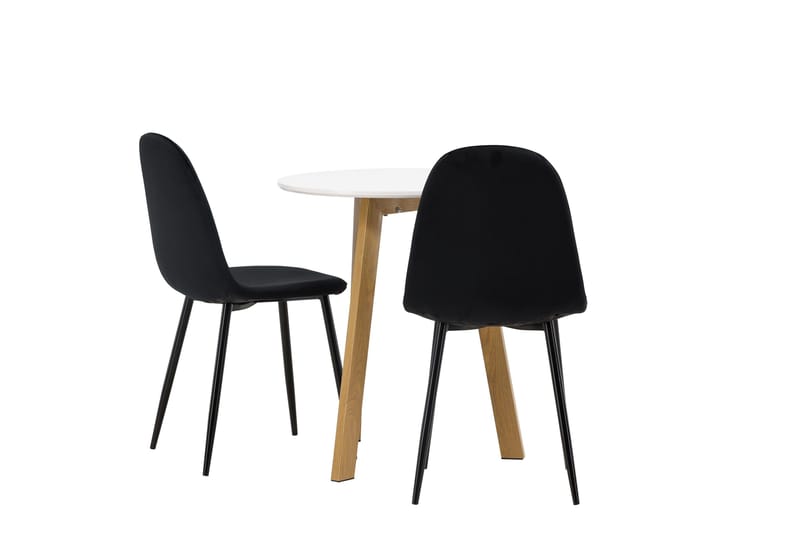 Leonora Matgrupp 65 cm Rund med 2 Polar stolar - Svart - Möbler - Matplats - Matgrupp & matbord med stolar