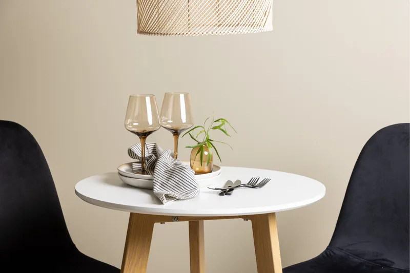 Leonora Matgrupp 65 cm Rund med 2 Polar stolar - Svart - Möbler - Matplats - Matgrupp & matbord med stolar