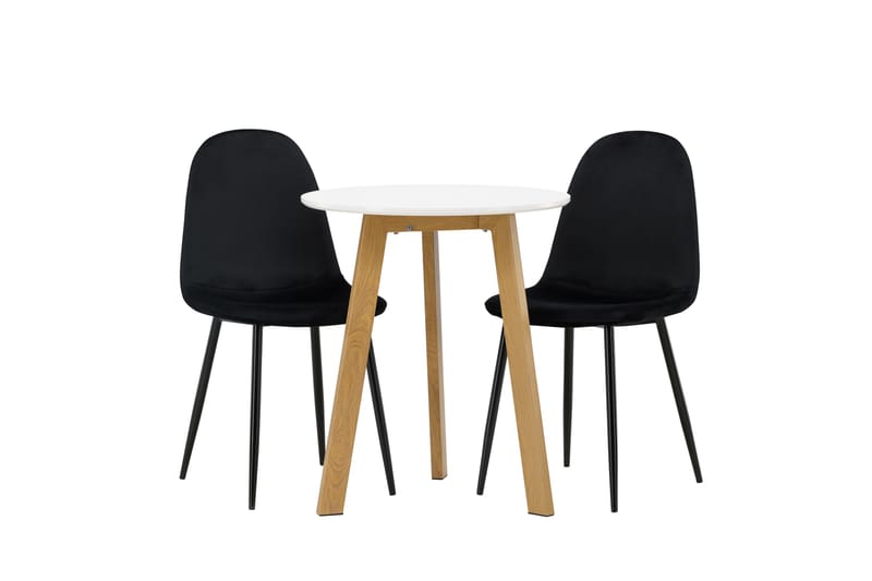 Leonora Matgrupp 65 cm Rund med 2 Polar stolar - Svart - Möbler - Matplats - Matgrupp & matbord med stolar