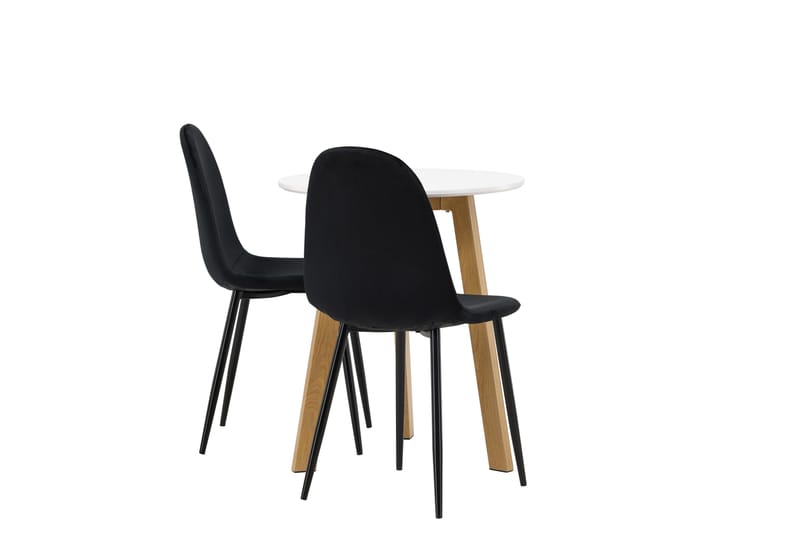 Leonora Matgrupp 65 cm Rund med 2 Polar stolar - Svart - Möbler - Matplats - Matgrupp & matbord med stolar