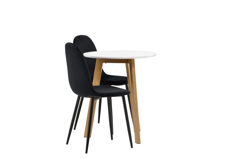 Leonora Matgrupp 65 cm Rund med 2 Polar stolar - Svart - Möbler - Matplats - Matgrupp & matbord med stolar