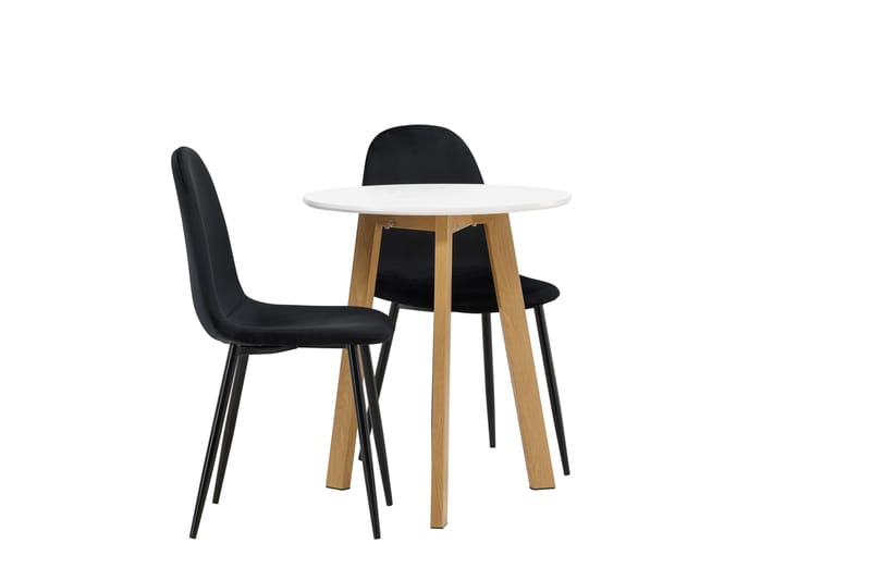 Leonora Matgrupp 65 cm Rund med 2 Polar stolar - Svart - Möbler - Matplats - Matgrupp & matbord med stolar