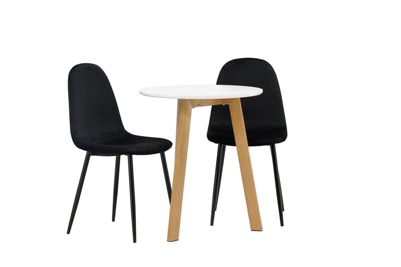 Leonora Matgrupp 65 cm Rund med 2 Polar stolar - Svart - Möbler - Matplats - Matgrupp & matbord med stolar