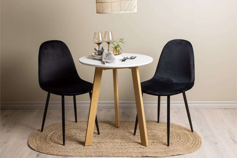 Leonora Matgrupp 65 cm Rund med 2 Polar stolar - Svart - Möbler - Matplats - Matgrupp & matbord med stolar