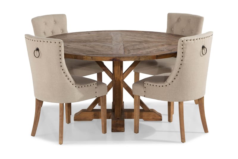 LIRE Matbord 150 Natur + 4 COLFAX Stol Brun - Matgrupp & matbord med stolar