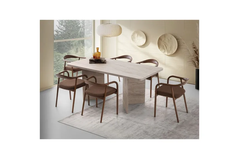 Loftia Matbord 180 cm Rektangulär - Travertine - Möbler - Matplats - Matbord & köksbord