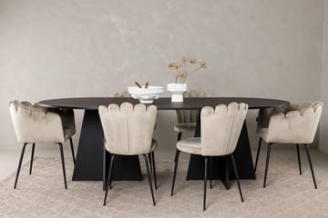 LOVERA Matgrupp  230 cm Oval Beige med 4 LIMHAMN Stolar - Möbler - Matplats - Matgrupp & matbord med stolar