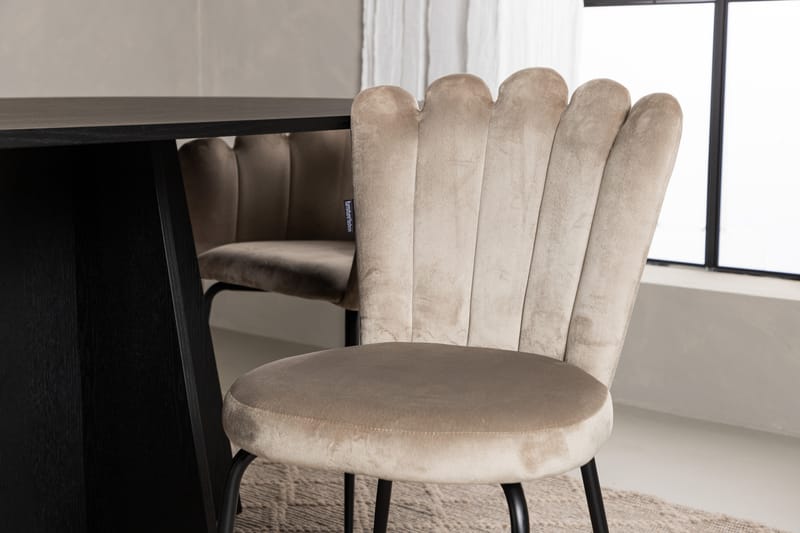 LOVERA Matgrupp  230 cm Oval Beige med 4 LIMHAMN Stolar - Möbler - Matplats - Matgrupp & matbord med stolar