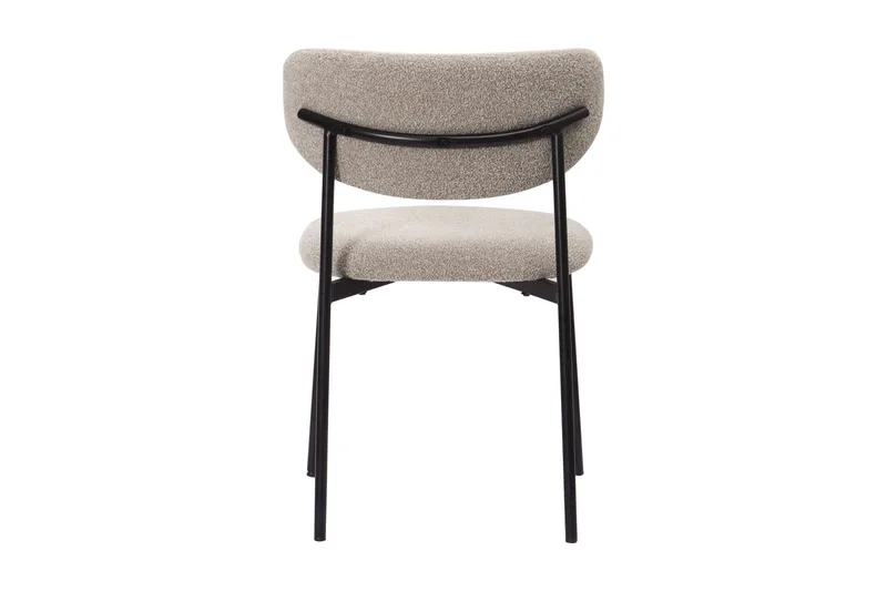 Lucy Matstol - Greige Bouclé / Metallben Svart - Möbler - Matplats - Matstol & köksstol
