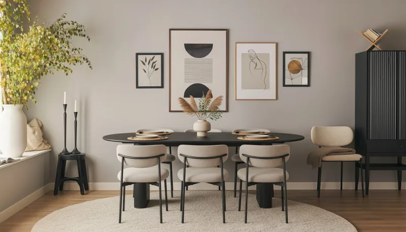 Lucy Matstol - Greige Bouclé / Metallben Svart - Möbler - Matplats - Matstol & köksstol