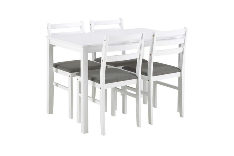 Lumino Matgrupp 110 cm + 4 st Matstolar - Vit - Möbler - Matplats - Matgrupp & matbord med stolar