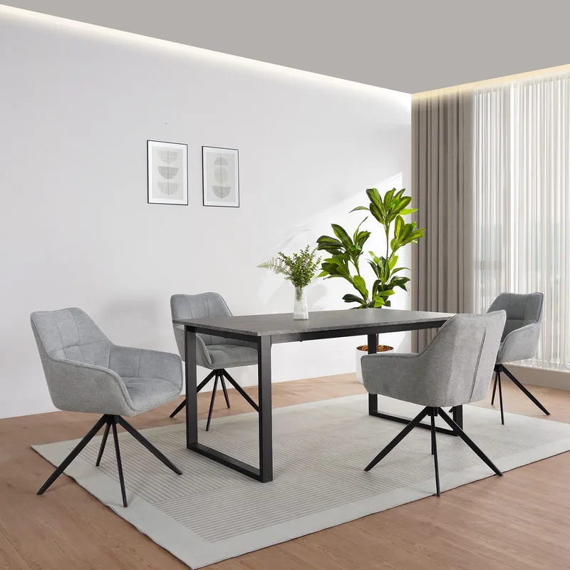 Luton Matbord 160x90 cm - Betonggrå och svart - Möbler - Matplats - Matbord & köksbord