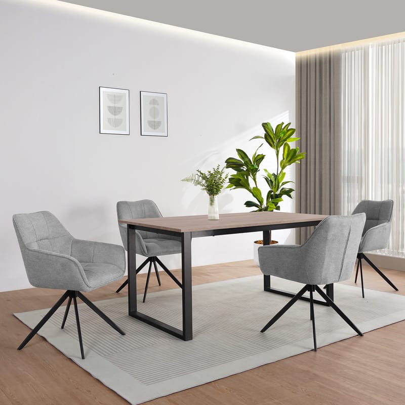 Luton Matbord 160x90 cm - Ek och svart - Möbler - Matplats - Matbord & köksbord