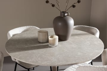 Lycke Matgrupp 110 cm Rund med 4 Agnes stolar - Beige/Vit - Möbler - Matplats - Matgrupp & matbord med stolar