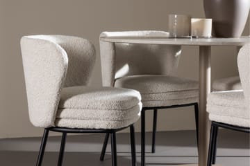 Lycke Matgrupp 110 cm Rund med 4 Agnes stolar - Beige/Vit - Möbler - Matplats - Matgrupp & matbord med stolar