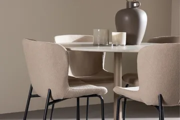 Lycke Matgrupp 110 cm Rund med 4 Modesto stolar - Beige/Beige - Möbler - Matplats - Matgrupp & matbord med stolar
