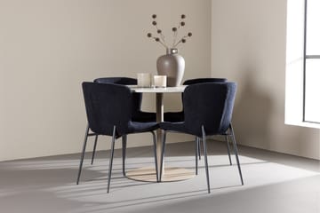 Lycke Matgrupp 110 cm Rund med 4 Modesto stolar - Beige/Svart - Möbler - Matplats - Matgrupp & matbord med stolar