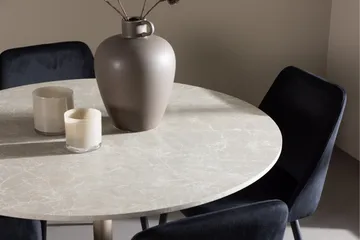 Lycke Matgrupp 110 cm Rund med 4 Night stolar - Beige/Svart - Möbler - Matplats - Matgrupp & matbord med stolar