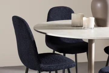 Lycke Matgrupp 110 cm Rund med 4 Polar stolar - Beige/Svart - Möbler - Matplats - Matgrupp & matbord med stolar