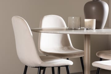 Lycke Matgrupp 110 cm Rund med 4 Polar stolar - Beige/Beige - Möbler - Matplats - Matgrupp & matbord med stolar