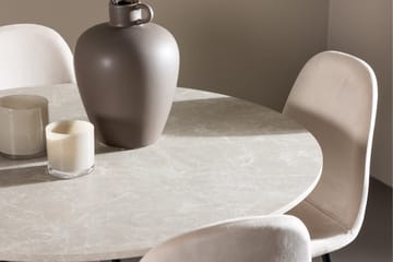 Lycke Matgrupp 110 cm Rund med 4 Polar stolar - Beige/Beige - Möbler - Matplats - Matgrupp & matbord med stolar