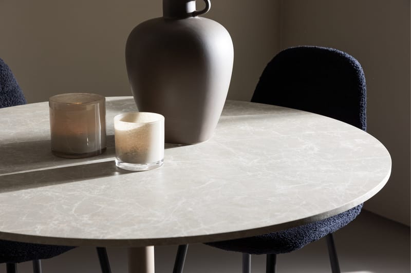 Lycke Matgrupp 110 cm Rund med 4 Polar stolar - Beige/Svart - Möbler - Matplats - Matgrupp & matbord med stolar