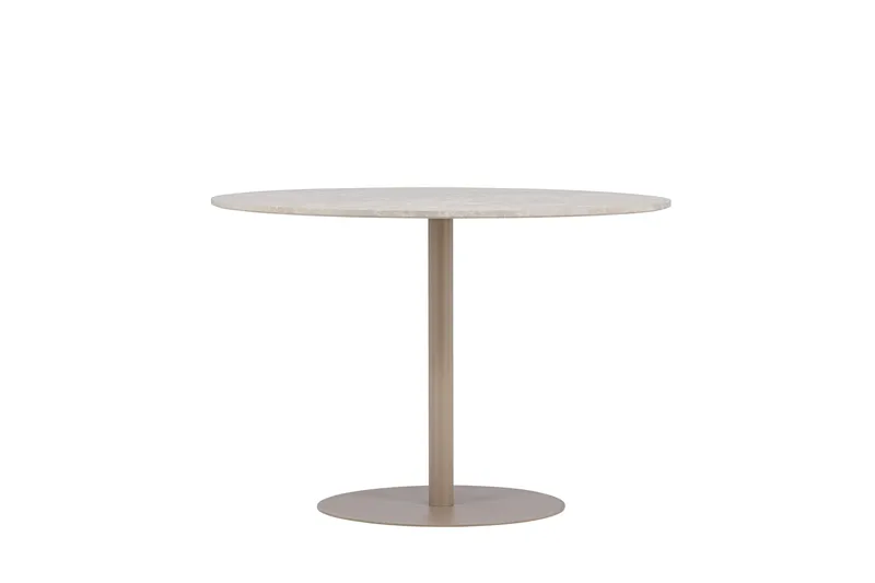 Lycke Runt Matbord 110 cm med Marmorutseende - Beige - Möbler - Matplats - Matbord & köksbord