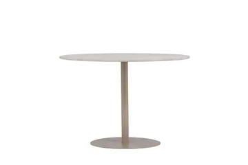 Lycke Runt Matbord 110 cm med Marmorutseende - Beige - Möbler - Matplats - Matbord & köksbord