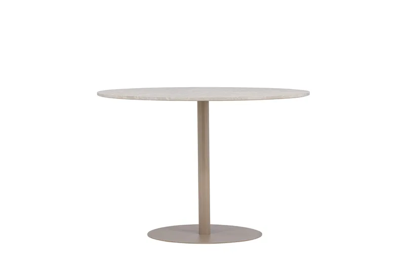 Lycke Runt Matbord 110 cm med Marmorutseende - Beige - Möbler - Matplats - Matbord & köksbord