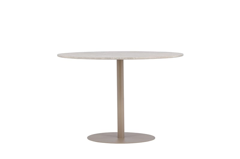 Lycke Runt Matbord 110 cm med Marmorutseende - Beige - Möbler - Matplats - Matbord & köksbord