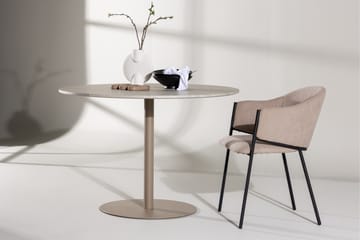 Lycke Runt Matbord 110 cm med Marmorutseende - Beige - Möbler - Matplats - Matbord & köksbord