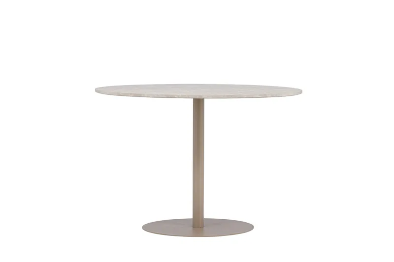 Lycke Runt Matbord 110 cm med Marmorutseende - Beige - Möbler - Matplats - Matbord & köksbord