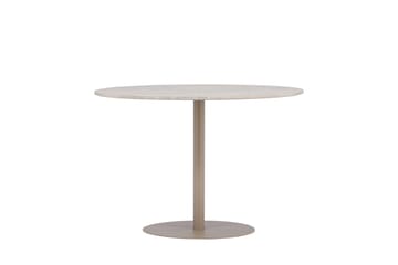 Lycke Runt Matbord 110 cm med Marmorutseende - Beige - Möbler - Matplats - Matbord & köksbord