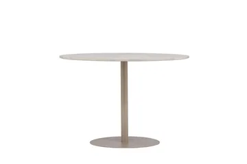 Lycke Runt Matbord 110 cm med Marmorutseende - Beige - Möbler - Matplats - Matbord & köksbord
