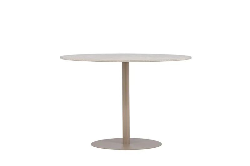 Lycke Runt Matbord 110 cm med Marmorutseende - Beige - Möbler - Matplats - Matbord & köksbord