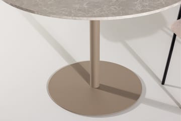 Lycke Runt Matbord 110 cm med Marmorutseende - Beige - Möbler - Matplats - Matbord & köksbord