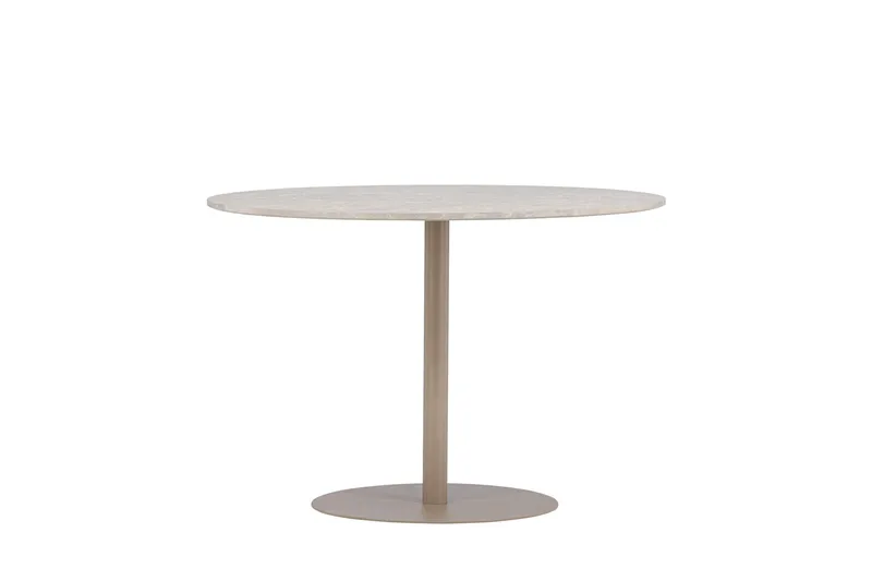 Lycke Runt Matbord 110 cm med Marmorutseende - Beige - Möbler - Matplats - Matbord & köksbord