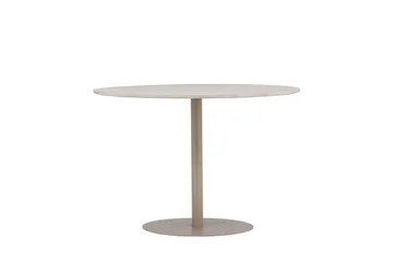 Lycke Runt Matbord 110 cm med Marmorutseende - Beige - Möbler - Matplats - Matbord & köksbord