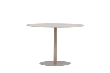 Lycke Runt Matbord 110 cm med Marmorutseende - Beige - Möbler - Matplats - Matbord & köksbord