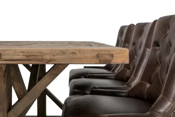 Lyon Förlängningsbar Matgrupp 200 cm med 6 Tuva Stol - Natur / Brun - Möbler - Matplats - Matgrupp & matbord med stolar